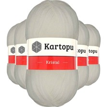 MiraLive 5 Adet Kristal Çift Katlı El Örgü Lif Ipi Ekru K013