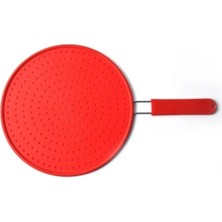 Macgon Silikon Yağ Sıçratmaz Tava-Tencere Kapağı 28 cm Kırmızı