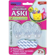 Macgon 3'lü Şeffaf Sökülebilir Askı Kolay Montaj