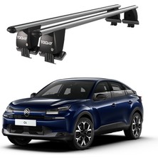 Today Auto Royal Citroen C4 (2020 ve Sonrası) Uyumlu Gri Kilitli Ara Atkı Port Bagaj Tavan Barı