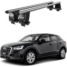 Today Auto Royal Audi Q2 (2016 ve Sonrası) Uyumlu Gri Kilitli Ara Atkı Port Bagaj Tavan Barı