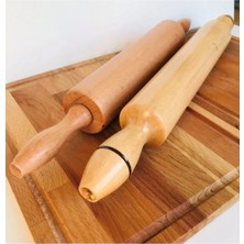 Macgon Ahşap Merdane Seti 2 Li / Dönerli ve Sabit Antep Merdanesi 45 cm