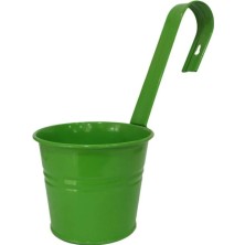 Macgon Metal Askılı Bahçe Balkon Saksı Küçük Yeşil Duvar Saksısı Ferforje Saksı