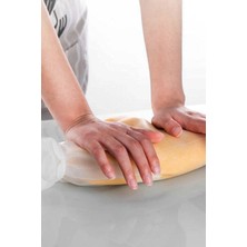 Macgon Hamur Torbası 2 Li Set Orta ve Büyük Hamur Silikon Şeffaf Yoğurma Torbası Ekmek Makarna Mantı Yoğur