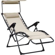 Macgon Gölgelikli Kamp Sandalyesi, Gölgelikli Şezlong, Plaj Şezlongu, Kamp Koltuğu Bahçe&plaj Şezlongu