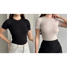 Betnur Kadın Kısa Kollu Modal Kumaş Bady