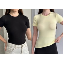 Betnur Kadın Kısa Kollu Modal Kumaş Bady