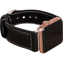 Venüs Shopping Apple Watch Uyumlu Deri Kordon 42-44-45MM Nm4-As1 Siyah