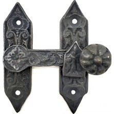 Venüs Shopping Eco Lounge Antika Tarz Dekoratif Pirinç Kapı, Pencere Mandalı - 86X72 Mm, Oksit