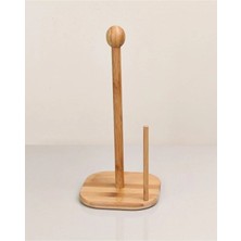Macgon Bambu - Bamboo Büyük Boy Kare Kağıt Havlu Tutucu Havluluk 35 cm