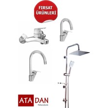 Macgon Mi3 Lü Batarya Seti + D400D Çift Başlı Sürgülü Duş Seti