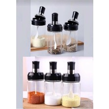 Macgon Pratik Kaşıklı 6 Adet Cam Kavanoz Baharat Seti 250 ml