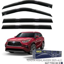 Niken Toyota Highlander Cam Rüzgarlığı Kromlu 4'lü 2021+ Sonrası