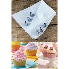 Macgon Krema Sıkma Torbası 6 Farklı Uç Pasta Seti Kek Süsleme Aparatı