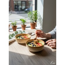 Lia Porselen 2'li Joker Kase Seti Kahverengi Akıtma File 12 cm