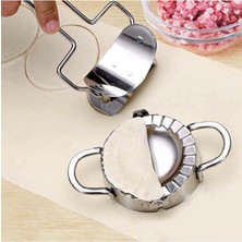 Macgon Paslanmaz Çelik Mantı Kalıbı Poğaça Hamur Kesme Kalıp Hamur Kapatma Seti