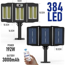 Macgon 384LEDLI Solar Bahçe Aydınlatması Projektör Sokak Lambası Hareket Sensörlü Güneş Enerjili