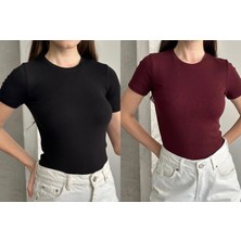 Betnur Kadın Kısa Kollu Modal Kumaş Bady