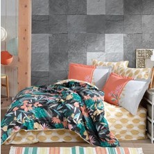 Venüs Shopping Hobby Kingsize Poplin Nevresim Monstera Oranj