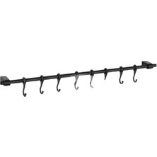 Macgon Askı Rayı 8 Kancalı 66 cm Siyah