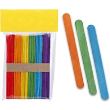 Macgon Çubuğu Ince Küçük 200 Adet, Dondurma Çubuğu, Ahşap Renkli Dil Çubuğu