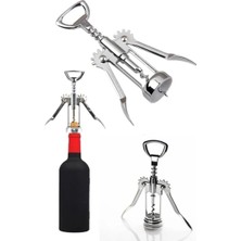 Macgon Çelik Kelebek Tirbüşon Açacak Mantar Tıpa ve Şişe Kapak Açacağı