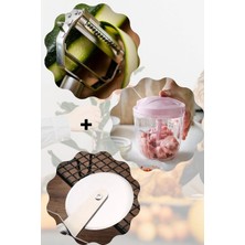 Macgon Paslanmaz Çelik Jülyen Soyacak + Tek Taraflı Pizza,hamur,börek Kesici Rulet + Ip Çekmeli El Robotu