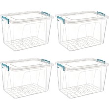 Macgon Plastik Saklama Kabı Kilit Kapaklı Saklama ve Koruma Kabı 20 Lt 4 Adet Saklama Kutusu