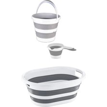 Macgon Katlanabilir 3'lü Sepet Kova Maşrapa