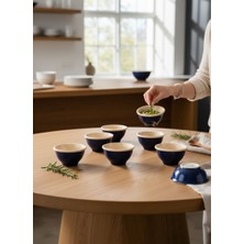 Lia Patara Porselen 6 Parça Kase Seti 9 cm Lacivert