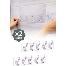 Macgon 2 Adet Şeffaf Güçlü Yapışkanlı Kapı Duvar Askısı