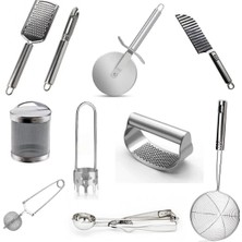 Macgon Mutfak Için Her Eve Lazım 10 Parça Paslanmaz Çelik Pratik Mutfak Gereçleri Seti