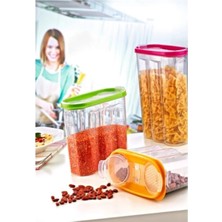 Macgon Erzak Saklama Kabı 2.4 Litre, 2 Adet Kuru Bakliyat Saklama Kabı