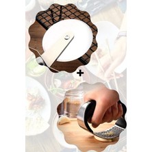 Macgon Pizza, Hamur ve Börek Kesici Rulet + Tutma Kollu Paslanmaz Sarımsak Ezeceği