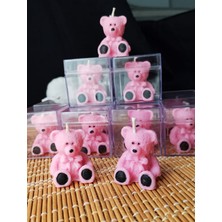 Düşler Tasarım Evi Mika Kutu Içinde Pembe Ayıcık Mum – 20 Adet | Doğum & Cinsiyet Partisi Hediyeliği