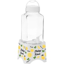 Macgon 3 Lt Limon Desen Standlı Kare Cam Sebil