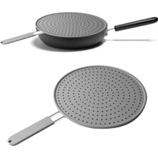 Macgon %100 Silikon Yağ Sıçratmaz Tava-Tencere Kapağı 28CM Gri