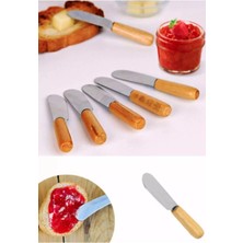 Macgon 6 Adet Tereyağı Reçel Çikolata Sürme Bıçağı Bambu Saplı Kahvaltılık