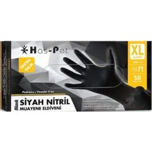 Macgon Siyah Nitril Eldiven Pudrasız Ekstra Kalın 50 Li Boy Xl
