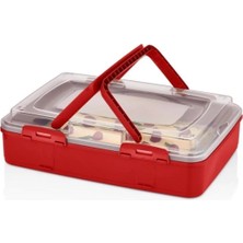 Macgon Pasta ve Börek Taşıma ve Saklama Kabı Kırmızı L-00719-K1