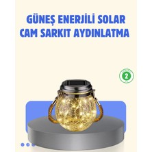 Venüs Shopping Güneş Enerjili Cam Sarkıt Bahçe Balkon Teras Aydınlatma 30 LED
