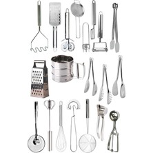 Macgon 20 Parça Mutfak Için Her Şey; Mutfak Hazırlık Servis Maşa Pratik Mutfak Aletleri Çeyiz Seti