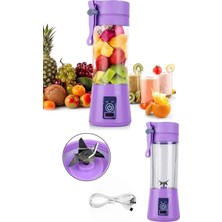 Macgon Portatif Taşınabilir USB Şarjlı Mikser El Blender Mor 380 ml