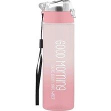 Macgon 500 ml Çift Renkli Motivasyonlu Su Matarası Beyaz&pembe