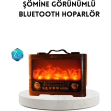Venüs Shopping Şömine Efektli Solar Hoparlör Bluetooth 5.3 Radyo Aux USB Tf Destekli