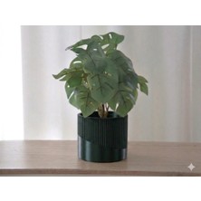 Helis Craft Modern Çift Dokulu Dekoratif Saksı Kılıfı - 12 cm Iç Çaplı - Minimalist Masaüstü Saksı