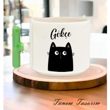 Tanem Kişiye Özel Isimli Kedili Tasarımlı Kişiselleştirilebilir - Seramik Kupa