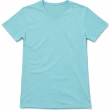 Genç Kız Çocuk V Yaka Tişört Model - Turkuvaz