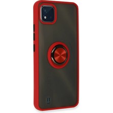 Toyigoo Ieg™  Realme C11 2021 Kılıf Montreal Yüzüklü Silikon Kapak - Kırmızı