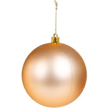 Yılbaşı Topu Simli Mat Parlak 6'lı Set Şampanya- 10 Cm.